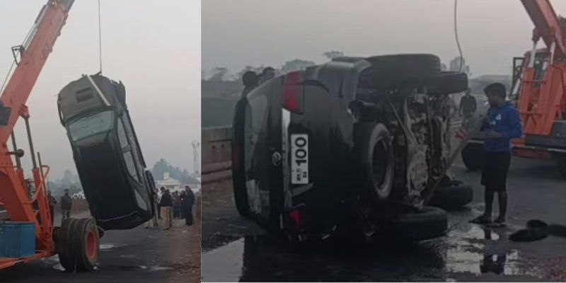 Pune : भाजप आमदाराच्या गाडीचा भीषण अपघात, पुलावरून 30 फूट खोल खड्ड्यात कोसळली फॉर्च्युनर