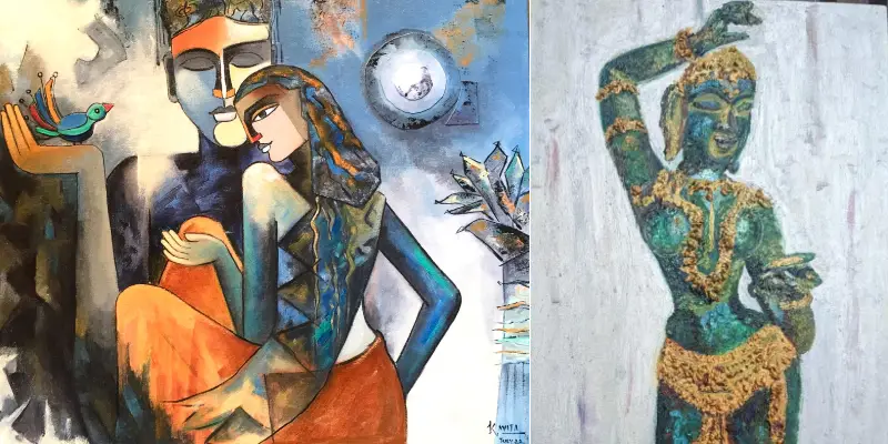 Contemporary wind - group show of paintings at Raja Ravi Varma art gallery